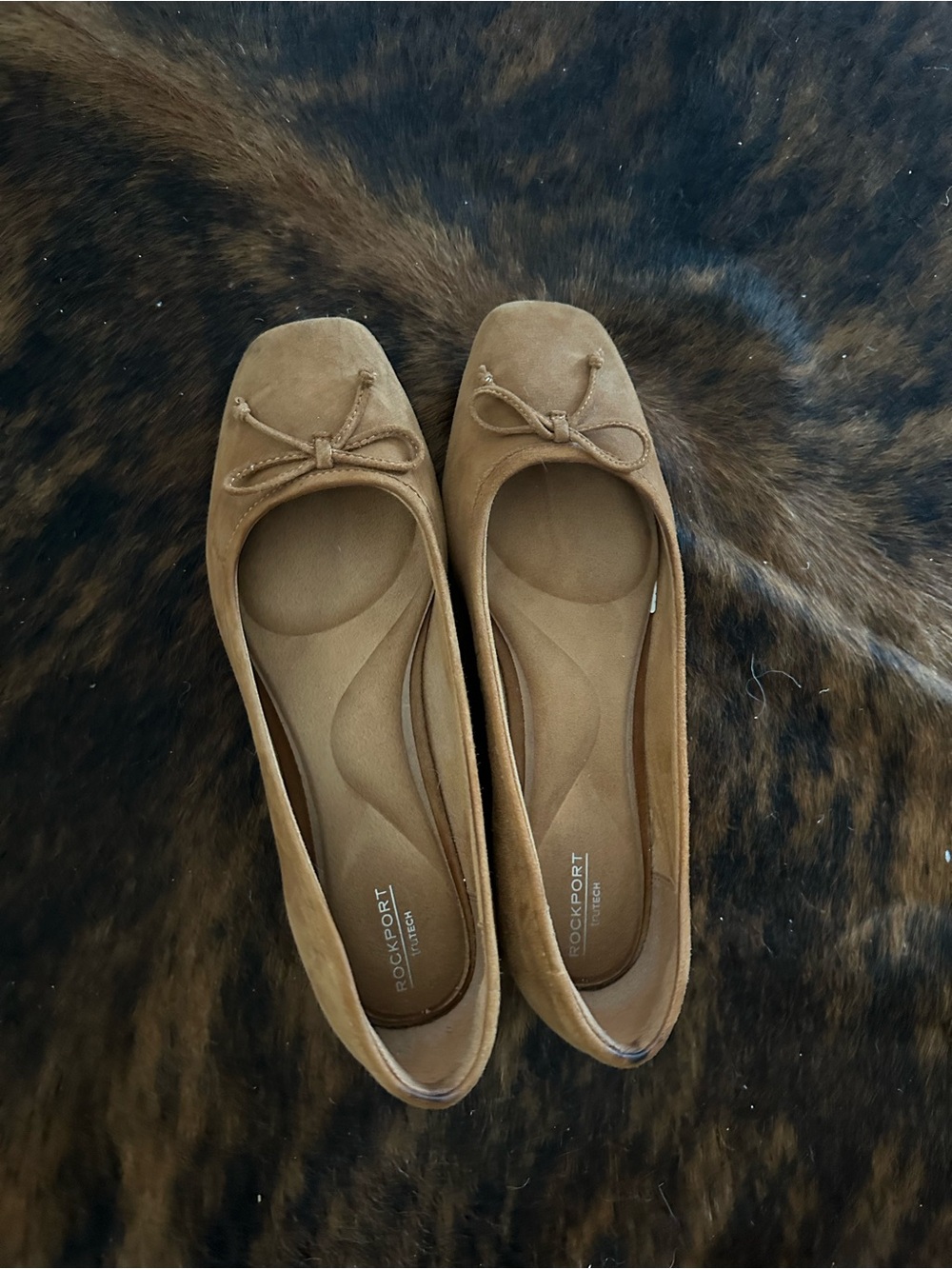 Rockport Women's Brown Suede Bow Ballet Flats